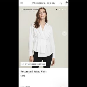 2022 spring Veronica Beard Rosamund Wrap Shirt